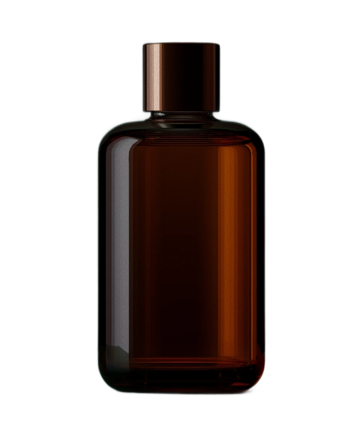 Mineral tonic in amber glass